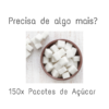 Conjunto de 150x Pacotes de Açúcar Branco